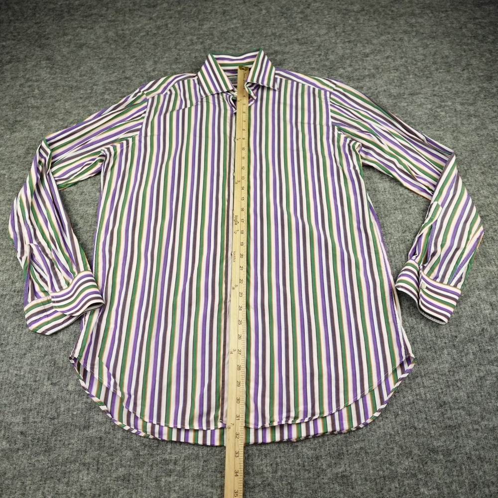 ETRO Shirt Mens 41 Multi Color‎ Long Sleeve Button Up Made In Italy Lightweight - Picture 4 of 9